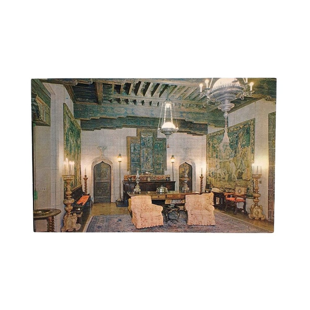 Vintage Postcard Hearst San Simeon Historical Monument Morning East Room P27747